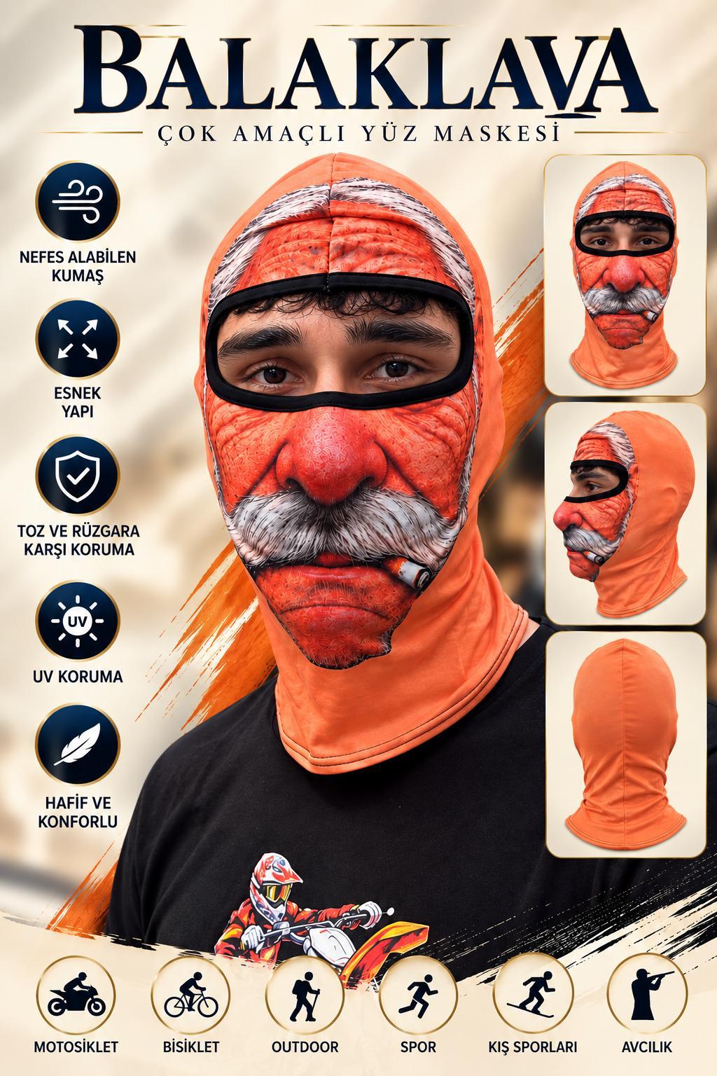 Windtech Balaklava Grafikli(Paketler 50'li dir.Lütfen 50 ve Katları Sipariş Giriniz)